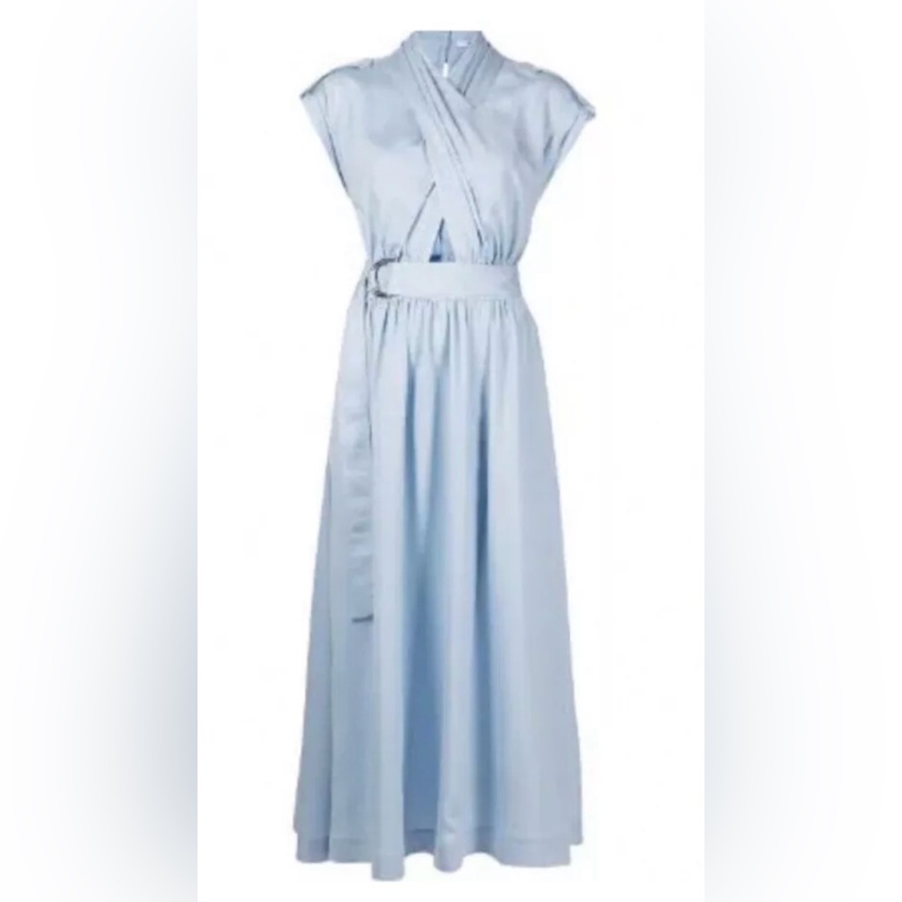 Derek Lam 10 Crosby ‘Celeste Wrap Dress’ Powder Blue Maxi Dress w/Cutout. Size 4